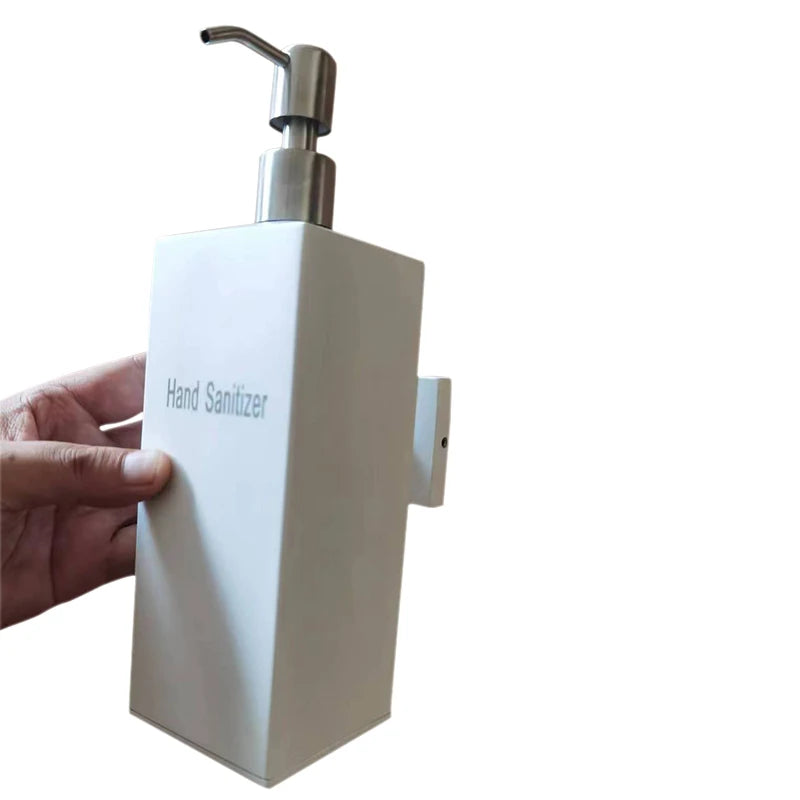 Modern 200ML Stainless Steel Wall-mounted Hotel Bathroom Dispenser Pump Bottle Square White Design Hand Soap Homedec 1 Year