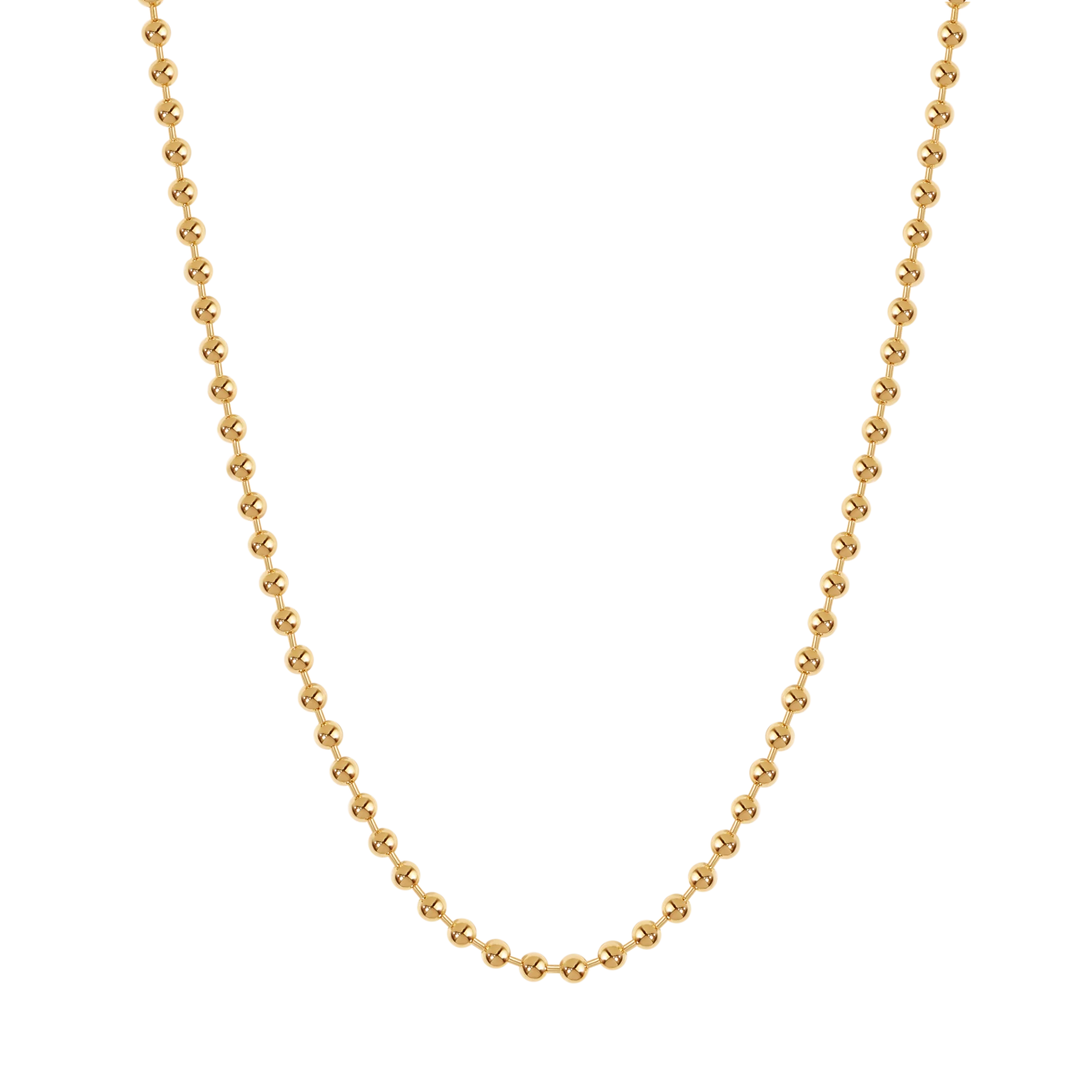 Nagosa Classic 925 Sterling Silver Gold Vermeil Italian Ball Beaded Chain Necklace