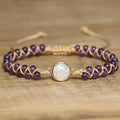 4mm Amethyst Stone Bracelet for Women Jewelry  Healing Crystal Handmade Natural Gemstone Charm Braided Boho Beaded Bracelet