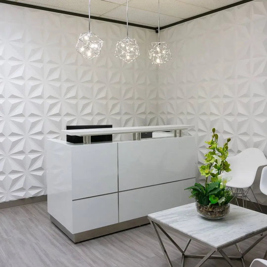 House Decor Others Wallpapers/wall Panels Interior Decoration Pvc Wall 3d Panels White 50cm