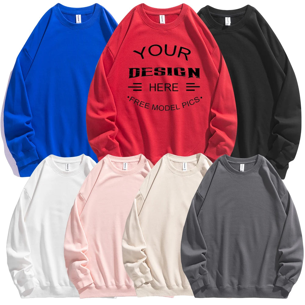 DOVEARK 330G 51% Cotton 49% Polyester Men Sweatshirts Printing Embroidery Custom Crewneck Sweatshirt