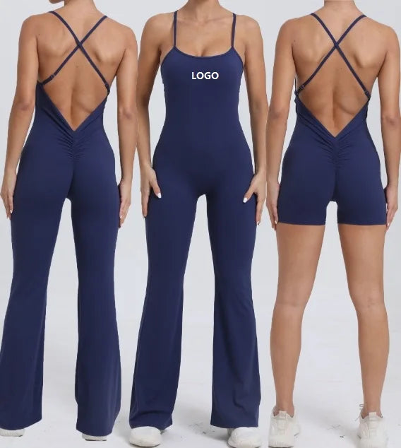 Activewear Yoga Bodysuit Custom Private Label Gym Fitness Sets Gym Wear Jumpsuit