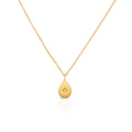 Chris April  Fashion Gold Plated 316L Stainless Steel  Water Drop  Pendant Necklace with Zircon