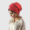 Turban Head Wraps for Women Bronzing Metallic Turban Headwear Pleated Beanie Cap Hat Hair Wrap Bonnet Skull Cap