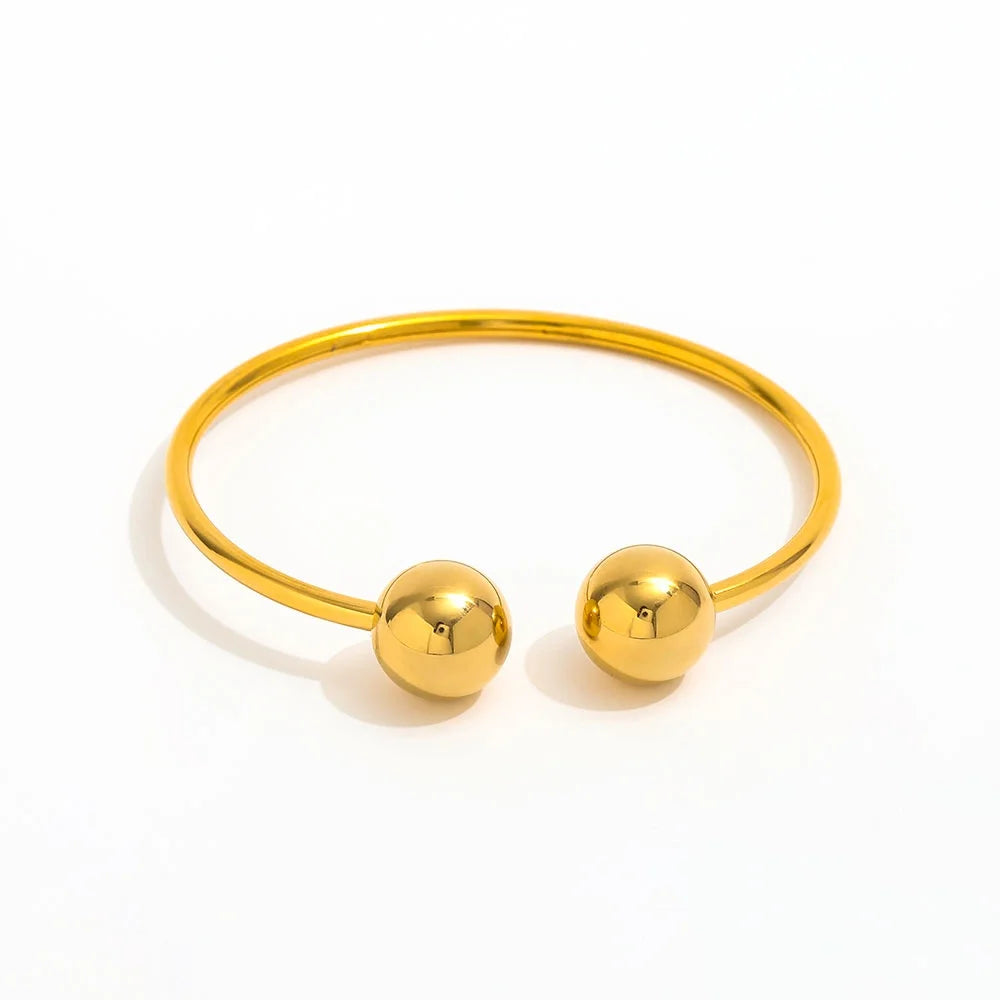 High-End Unisex Stainless Steel Bracelet Simple Two Ball Open Design Geometric Pattern Cute Parties Engagements Anniversaries