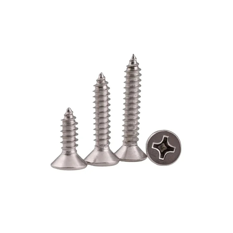 Cross Recessed Flat Head Stainless Steel Self Tapping Screws for Metal
