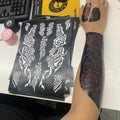 Wholesale 19*25cm Temporary Henna PVC Hallow Stencils Template Sticker for Body Art-Hands Fingers Feet Flowers