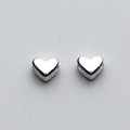 S925 Sterling Silver Heart Shaped Spacer Bead for Jewelry Bracelet Making Accessory