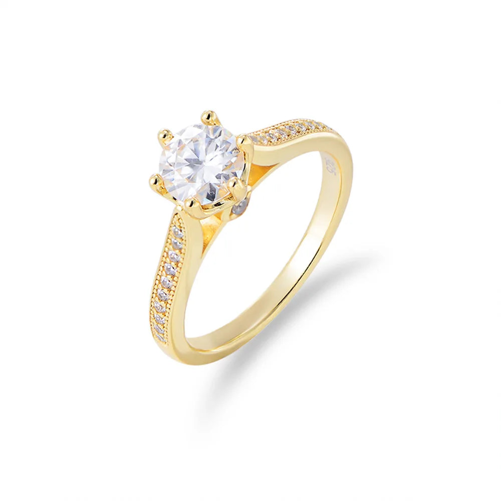Laodun Women Fine Jewelry S925 Ring Luxury Design CZ Diamond Sterling Silver Elegant Creative Wedding Rings Vermeil