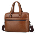 New Fashion Custom LOGO Black Brown Waterproof Vintage Berifcase Sling Bag for Men PU Leather Laptop Bag Hot Sale