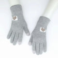 MIO Fashion Gloves Stretch Soft Knitted Heart Gloves Winter Warm Windproof Solid Color Cashmere Mittens for Women