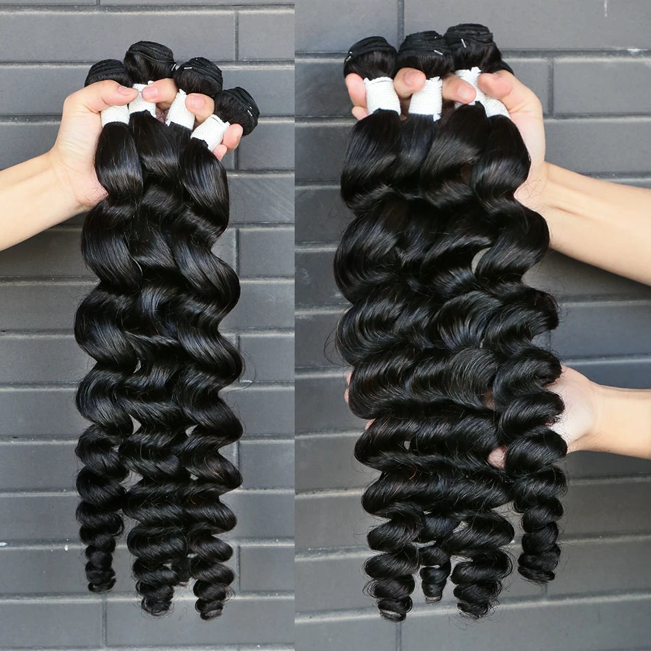 Ready to Ship Cuticle Aligned Virgin Hair Bundles 12A One Donor Double Drawn Human Hair Extension for Black Women