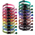 18 Colors Pet Reflective Black Buckle Patch Collar Cat and Dog Bell Collar Pet Light Collar