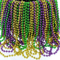 Haiwin Party  Purple Gold Green Metallic Beads Necklaces for Mardi Gras Fat Tuesday Parade Party