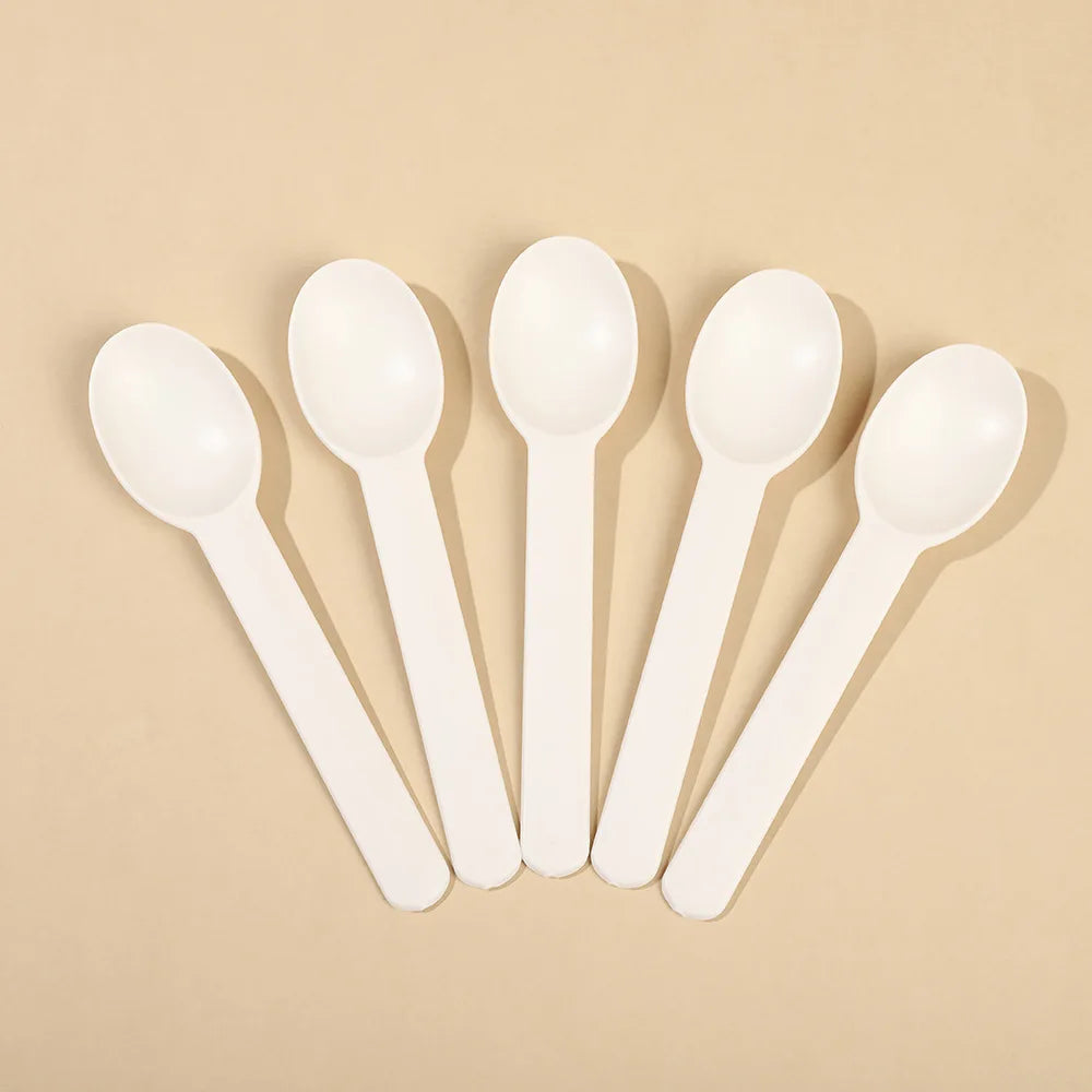 Manufacturer Cornstarch Cutlery Environmentally Friendly Degradable Yogurt Spoon Disposable Cornstarch Fork For Ice Cream