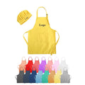 Mini Children's Waterproof Apron Set Sleeves Hat Custom Logo Cotton Bib for Kitchen Cooking Art School Drawing Painting for Kids