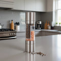 Low MOQ BBQ Stocked Hot Salt Stainless Steel  Salt and Pepper Grinder With Adjustable Coarseness