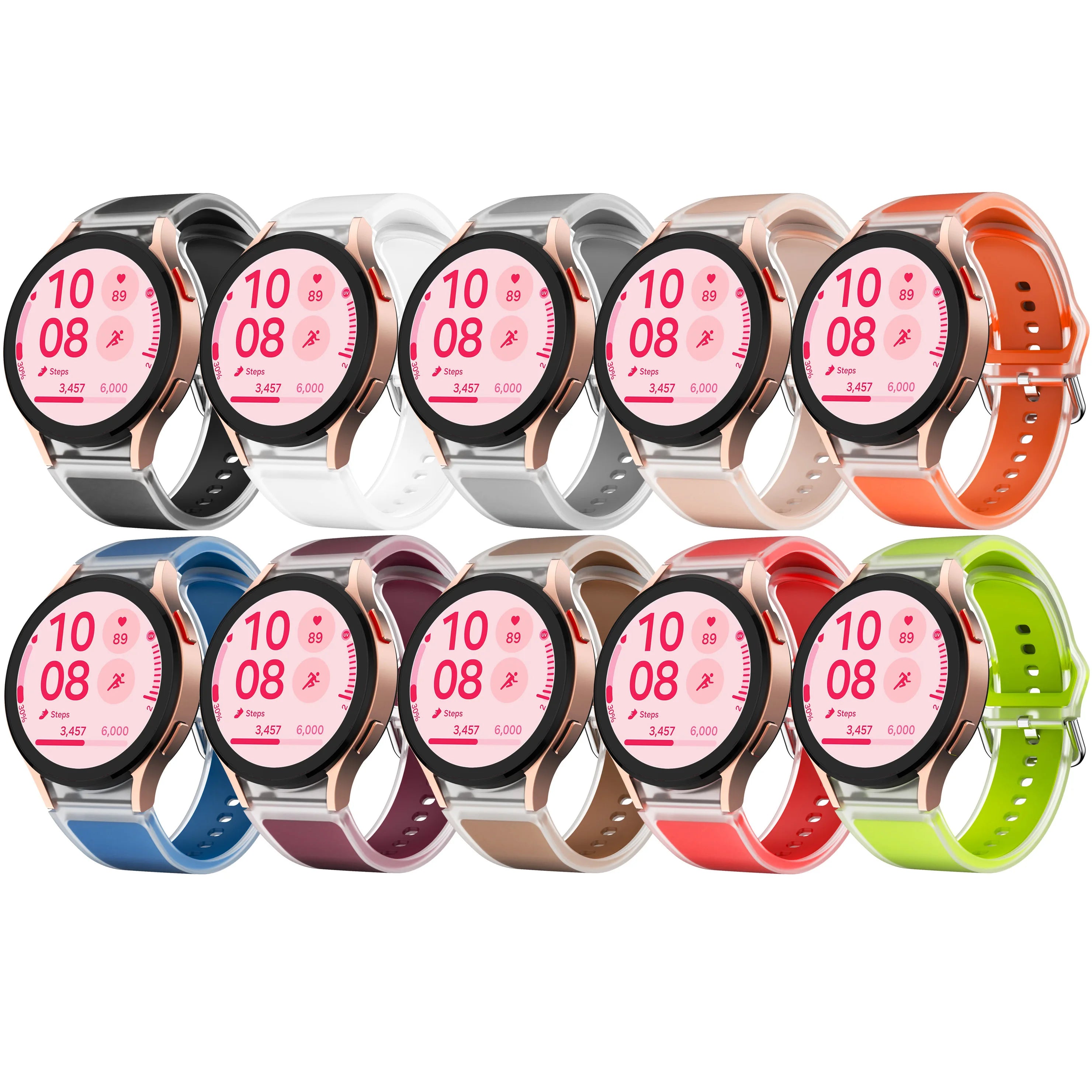 ShanHai Silicone Glacier Clear Band for Samsung Galaxy Watch 7 44 40mm Strap Watch 6 5 4 Classic 47 43mm 46 42mm/5 Pro 45mm