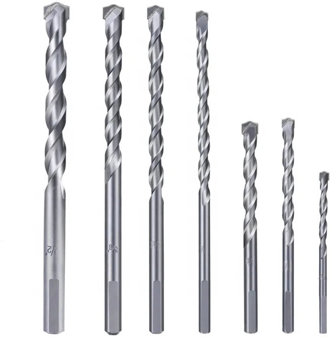 Professional Quality SDS Plus Hammer Drill Bits YG8C Carbide Tip Double Flute Reinforced for Masonry Drilling Concrete Stone
