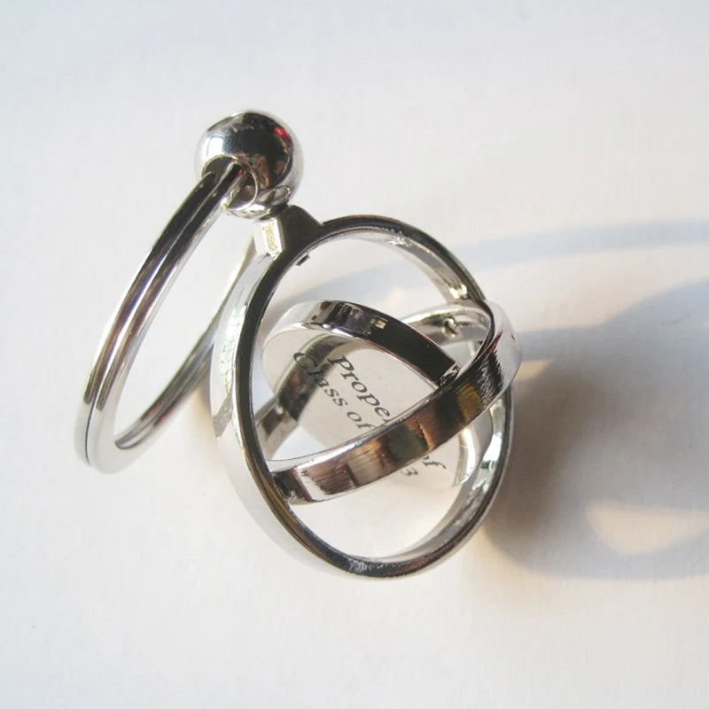 Revolving Globe Customized Metal Spinning Keychain