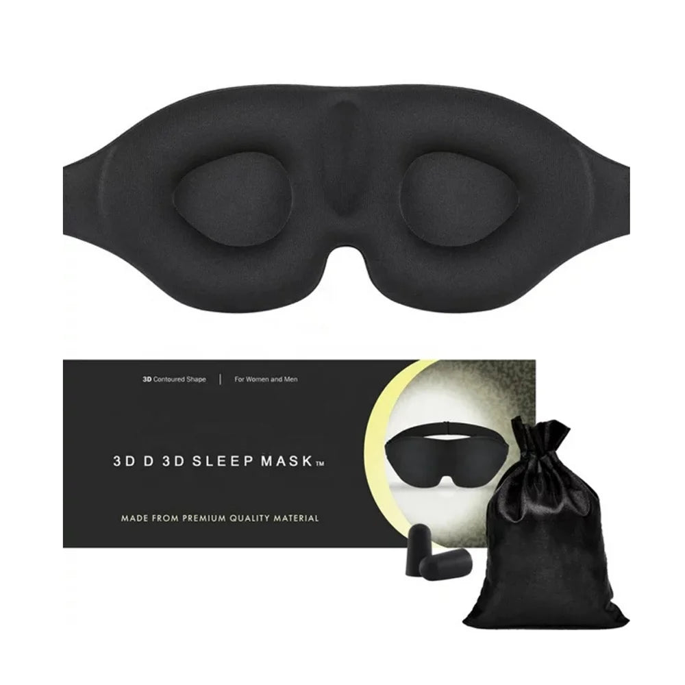 Soft Cotton 3D EyeMask Winter Warm Comfortable Sleeping Blindfold for Travel Yoga Nap-Blocks Out Light at Night