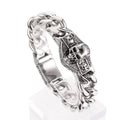 KALEN 210mm Men Punk Stainless Steel Skull Charm Clasp&Cuban Links Bracelet