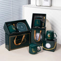 Gift Box Ceramics Cup Set Self Heated Mug Temperature Control Smart Electric Coffee Mug Heater Cup Warmer Coffee Coaster Warmer