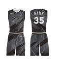 Custom Quick Dry Man Black and Gray Basketball Jersey Design 100%polyester Sublimated Basketball Uniform
