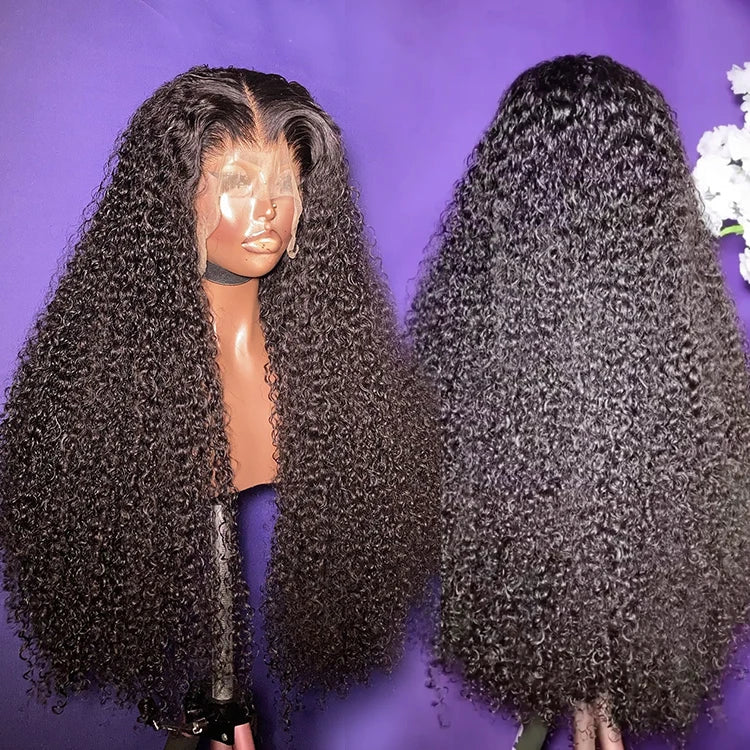 Wholesale Kinky Coily Full Lace Human Hair Wigs Afro Kinky Curly Raw Vietnamese Human Hair Transparent Lace Frontal Wig