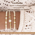 Go2boho Boho Jewelry Set Heishi Beaded Bracelets Handcrafted Custom Bead Stack 2024 New Surfer Trendy Gifts for Teen Girl