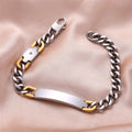 High Polished Cuba Chain Customized logo Blank bar Stainless Steel Bracelet for Men