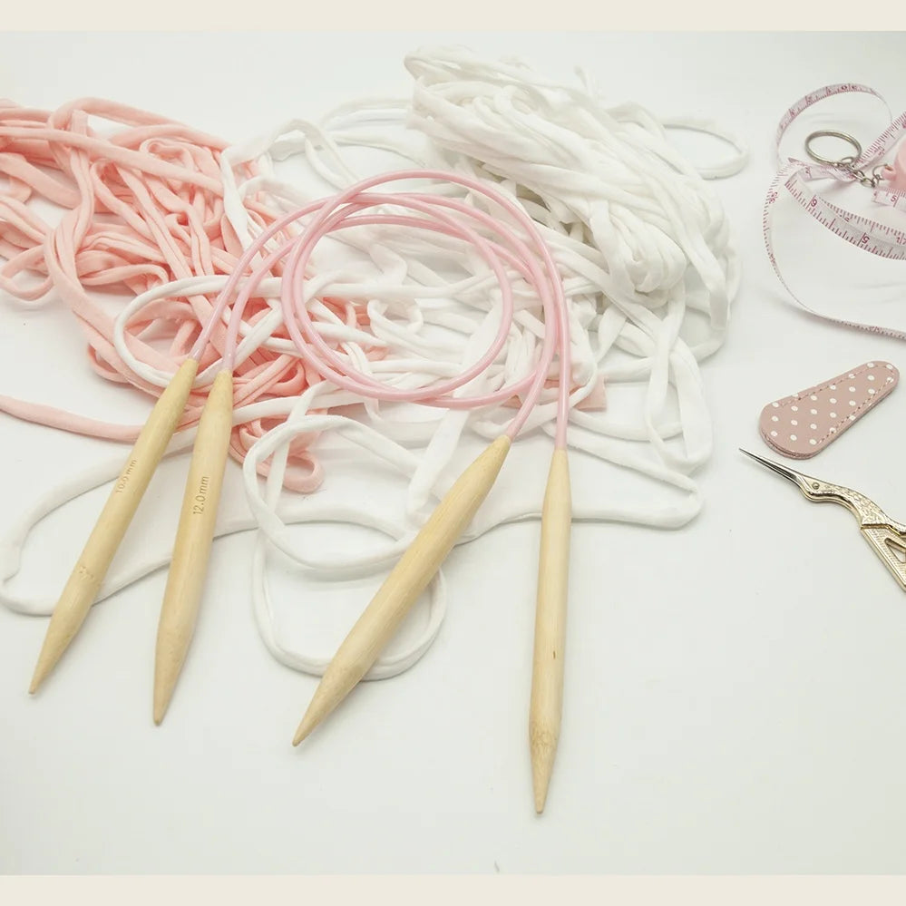 Plastic Tube Jumbo Bamboo Circular Knitting Needles 12mm