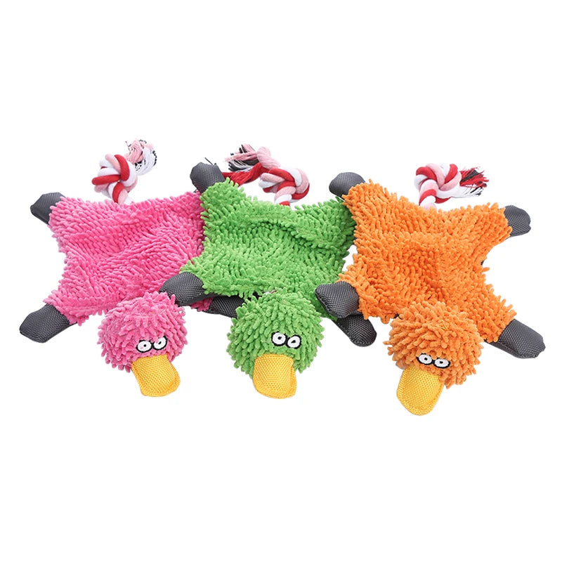 2021 New Design Interactive No Stuffing Animals Shape Plush Rope Squeaky Dog Toy