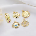Hot Selling Design 14K Gold Plated Round Shape Eye Snake Star Portrait Shape Zircon Pendant for Jewelry Making Charm Accessories