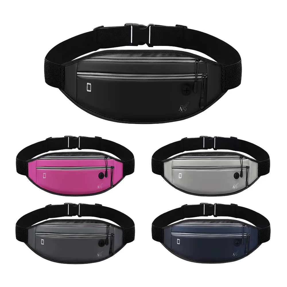 HUALIAN PU Unisex Sports Waist Bag Custom Wholesale Nylon Fanny Pack Logo for Outdoor Marathon Gym Mobile Phone Run Waterproof