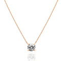 Exquisite and Simple Ladies Stainless Steel Plated 18K Gold Crystal 1.5 Carat Necklace Women