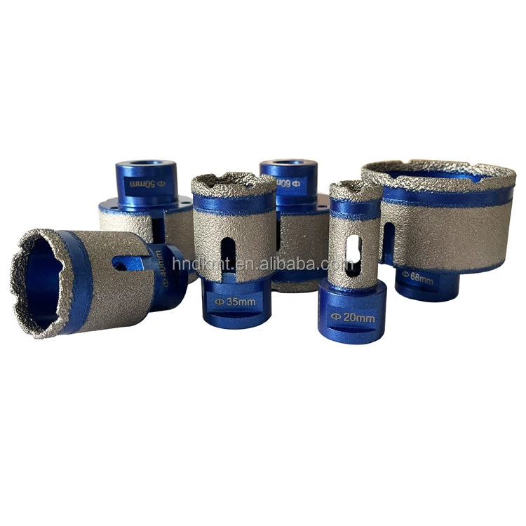 M14 Thread Diamond Crown Porcelain Ceramic Tile Diamond Vacuum Brazed Dry Drilling Core Drill Bits