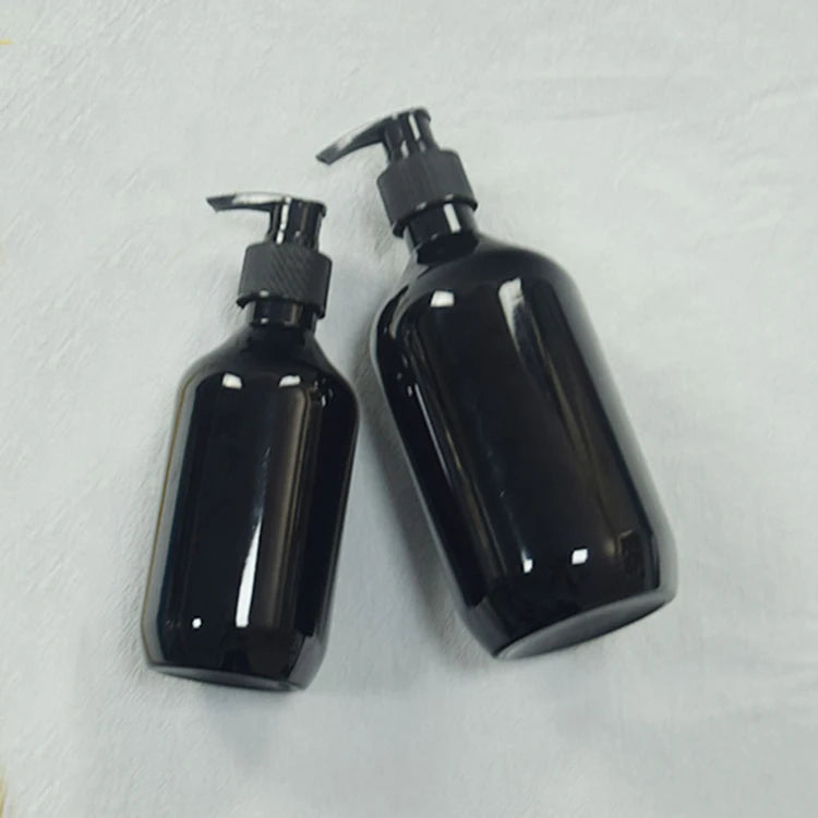 PET Shampoo Empty Bottles Luxury 300ML 500ML Pump Boston Round Body Lotion Skin Care Plastic Bottles 8oz Hair Cream Packaging