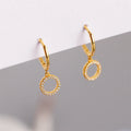 New Trendy Hollow Round Zircon Hoop Earrings 18k Gold 925 Sterling Silver Fashion Disc Circle Hoop Earrings for Women