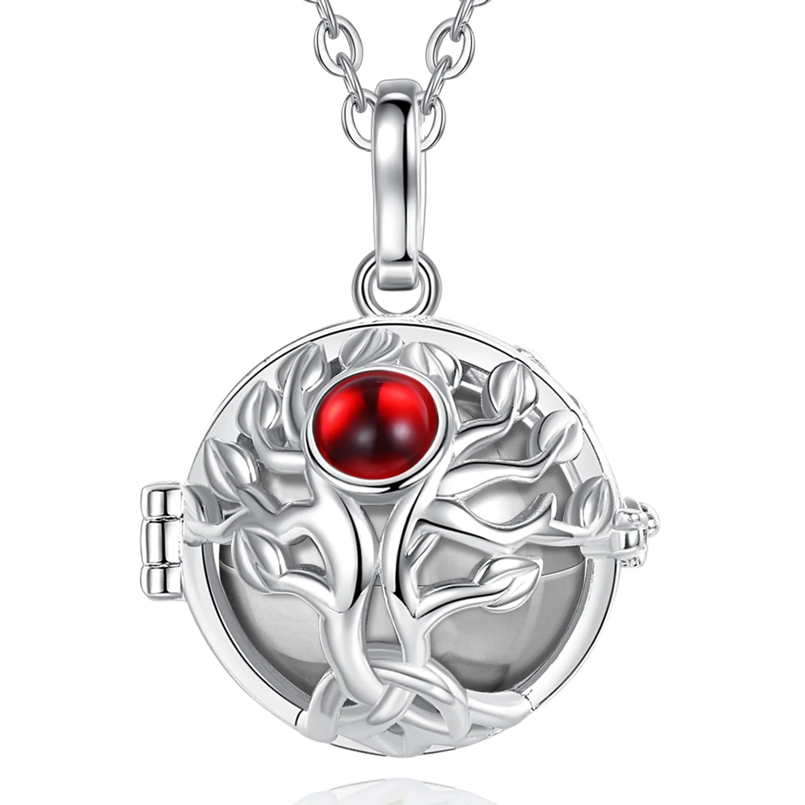 Merryshine 925 Sterling Silver Plated Tree of Life Zircon Angel Caller Musical Bola Harmony Bola Ball Pregnancy Chime Ball