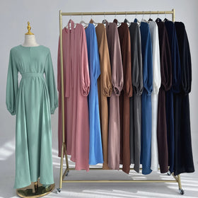 2024 New Arrival Mexizo Islamic Clothing Wrinkle New Jilbab Abaya Women Muslim Dress Match With Khimar 2 Piece Abaya Set