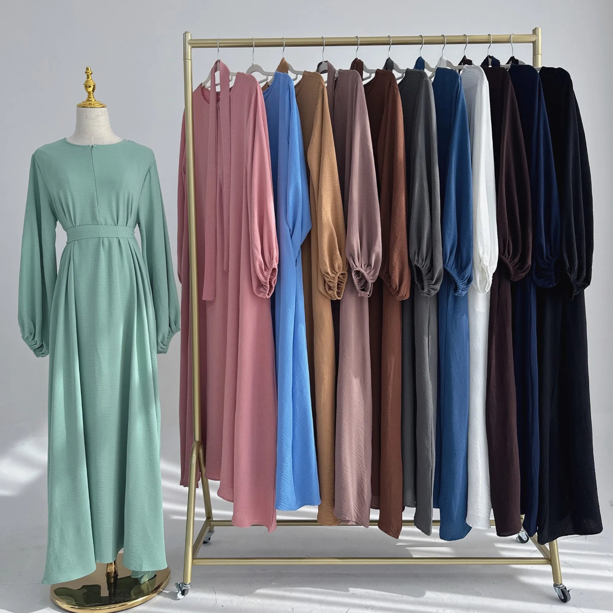 2024 New Arrival Mexizo Islamic Clothing Wrinkle New Jilbab Abaya Women Muslim Dress Match With Khimar 2 Piece Abaya Set