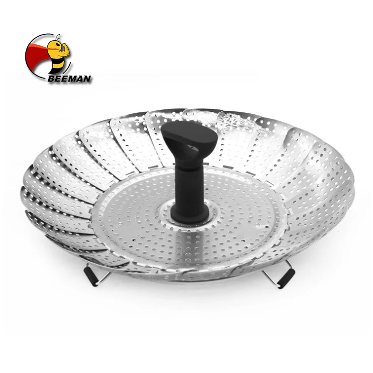 Beeman 9" 11" Kitchen Cooking Sweet Corn Vegetable Stainless Steel Steamer Cooker Pot Basket