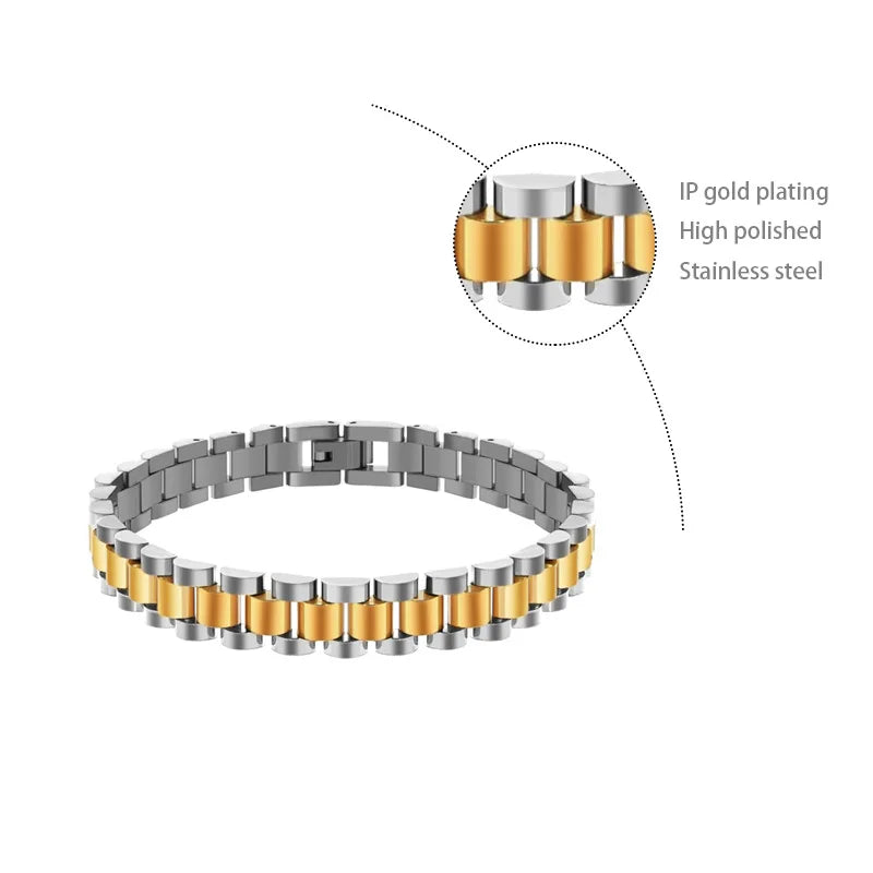Men Accessories Stainless Steel Bracelet Watch Strap Mens Bracelets and Bangles Homme Titanium Steel Bracelet