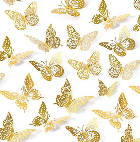 Hot Selling Paper butterfly 3D Hollow butterfly Birthday Party Cake Topper for Wedding Valentine's Day