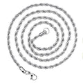 3mm Thick Twisted Stainless Steel Rope Robe Chain 18 Inch 20 Inch 22 Inch 24 Inch and 30 Inch Necklace