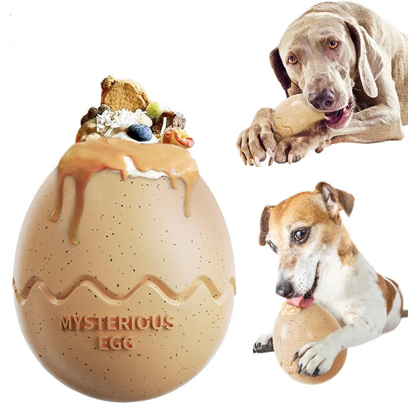 Hot Selling Eco-Friendly TPR Custom Color Interactive IQ Training BPA Free Dinosaur Egg Slow Food Dog Chew Toy