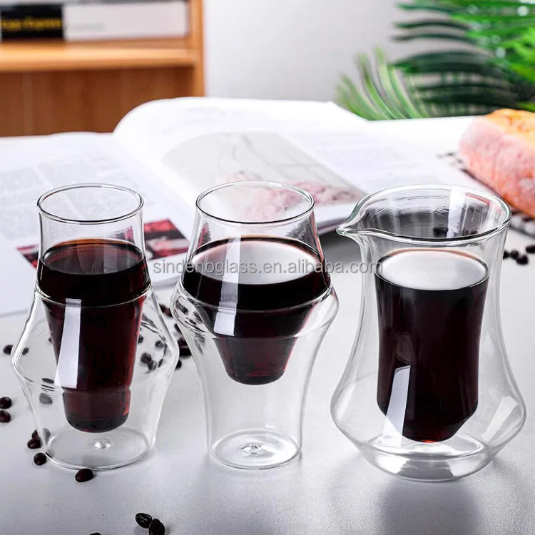 Wholesale Double Wall Glass Cup Drinking Espresso Latte Tea Heat Resistant Coffee Glass Cup