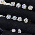 Iced Out Man 1CT 2CT 3CT Round VVS1 Moissanite Hip Hop Stud Earrings Pass Diamond Tester 925 Silver Moissanite Earrings