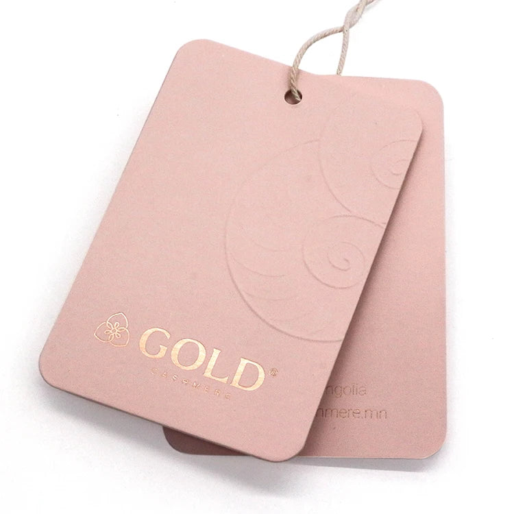 Custom Eco-Friendly Printed Embossed Logo Paper Hang Tags for Garment Bags & Shoes